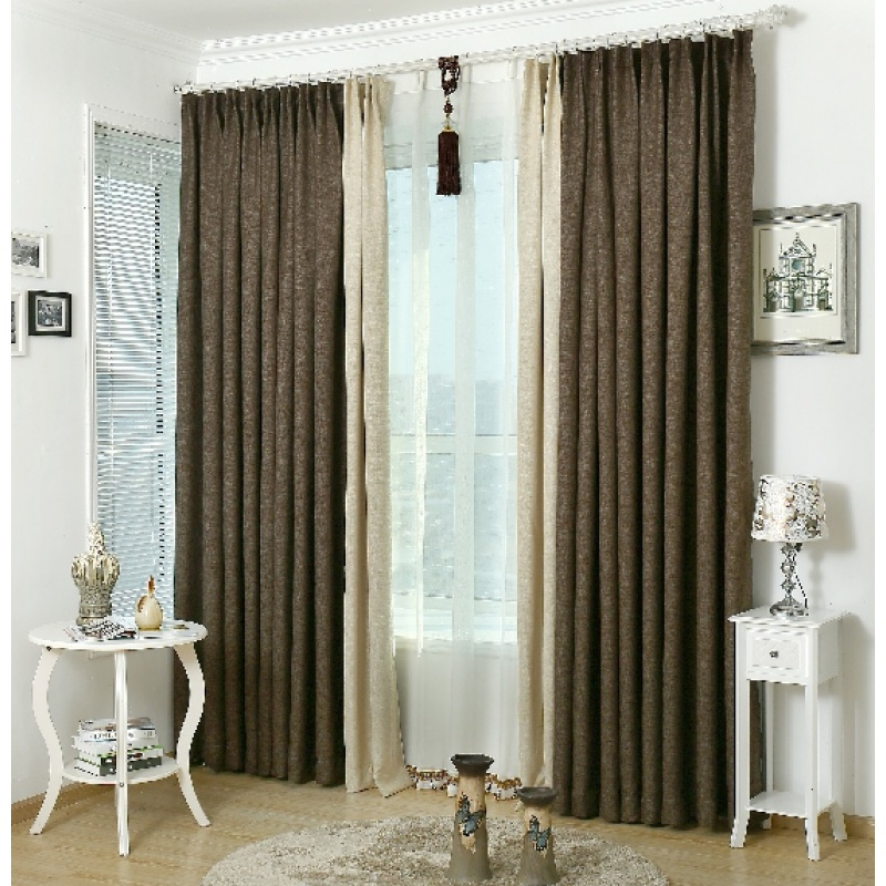 美帮汇窗帘成品布料简约现代窗帘色细麻卧室客厅定制窗帘高清大图