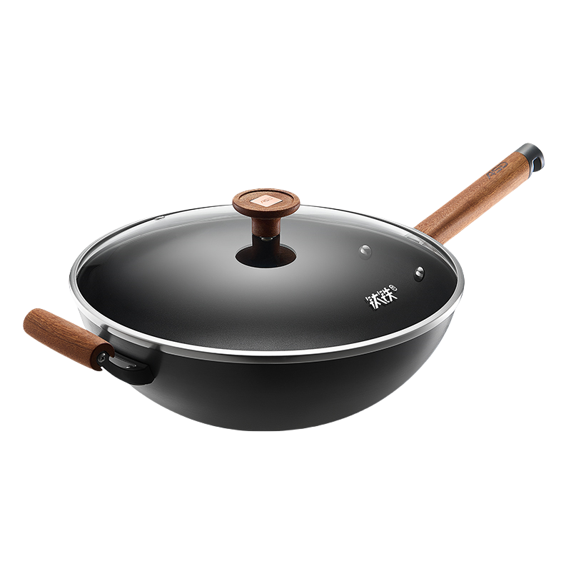 爱仕达(ASD)有钛不粘铁锅厨房家用无涂层炒菜锅燃气灶电磁炉通用商超同款 CF34T8Q 钛铁不粘炒锅 34cm高清大图