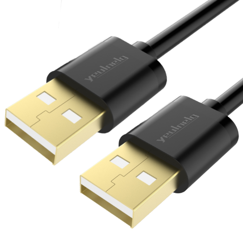 黑色025musb数据线双头公对公笔记本散热器电源线移动硬盘连接线视频