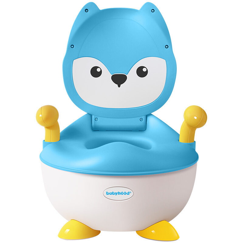 世纪宝贝(babyhood)狐狸升级款全PU软垫BH-113D湖蓝色 儿童男宝宝坐便器女便携婴儿马桶小孩尿盆便盆尿桶