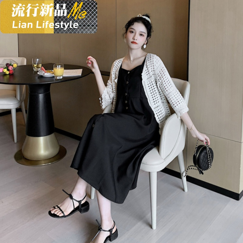 shengshi孕妇装装中连衣裙时尚网红不显怀遮肚裙子天外出套装