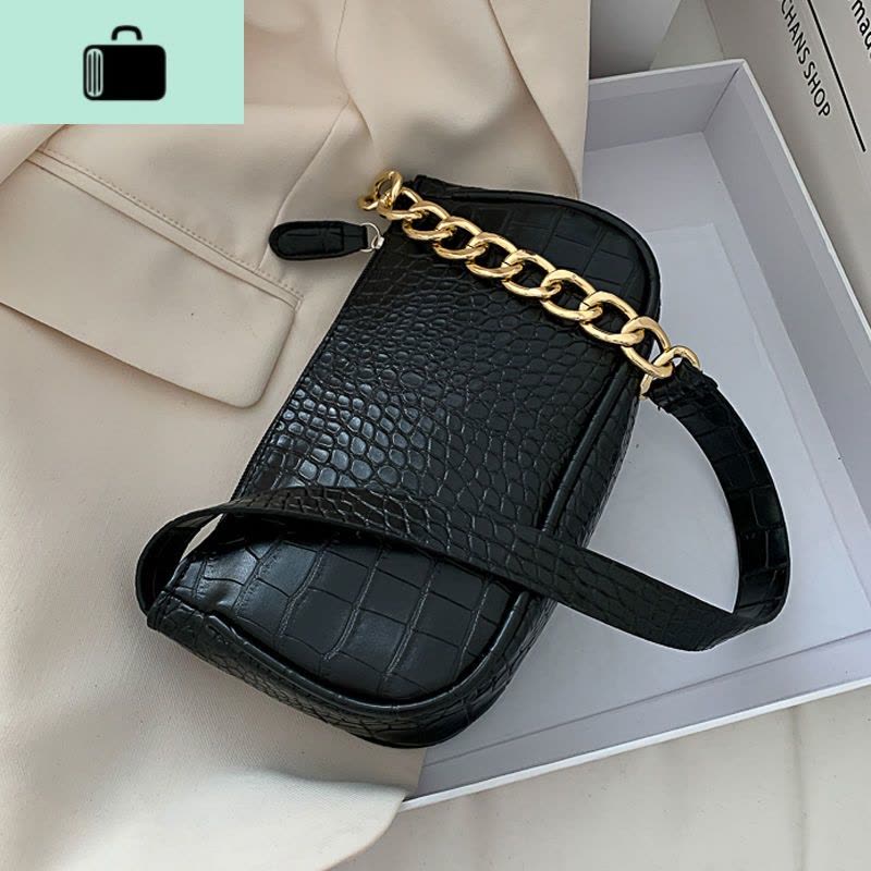 软皮腋下包奶茶色单肩斜挎包两用撞色白包包2020新款潮网红夏百搭NEW LAKE女士单肩包图片