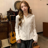 唐狮春季女连帽短款净色长袖外套简约百搭辣妹时尚潮