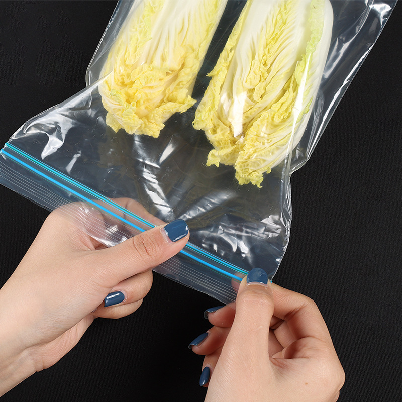 苏宁宜品食品级加厚双筋密封袋保鲜袋自封塑封袋家用冰箱收纳零食蔬菜