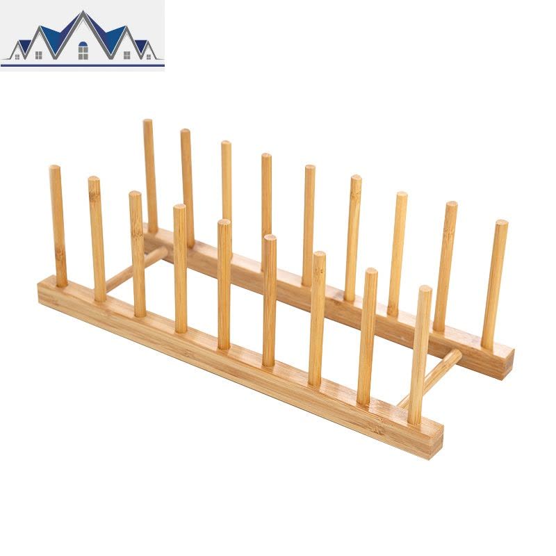 多功能厨房置物架盘碗收纳架家用竹木书架碗碟餐盘沥水架小书架 三维工匠图片