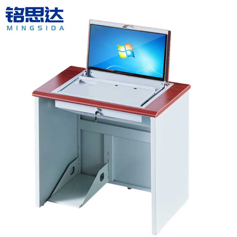 铭思达翻转电脑桌单人位张高清大图