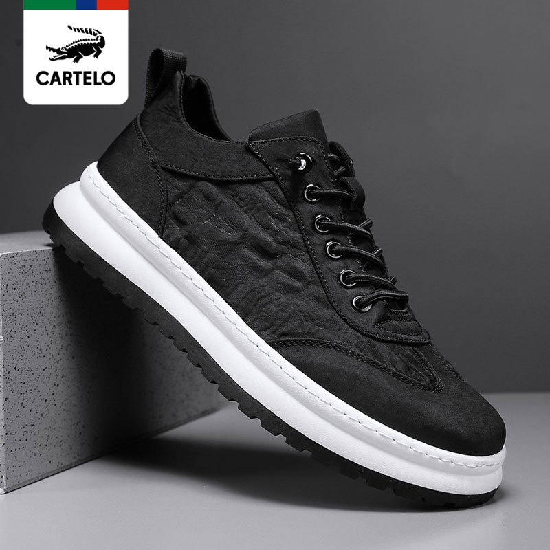 线下专柜同款卡帝乐鳄鱼cartelo新款冰丝布男鞋帆布鞋休闲鞋板鞋