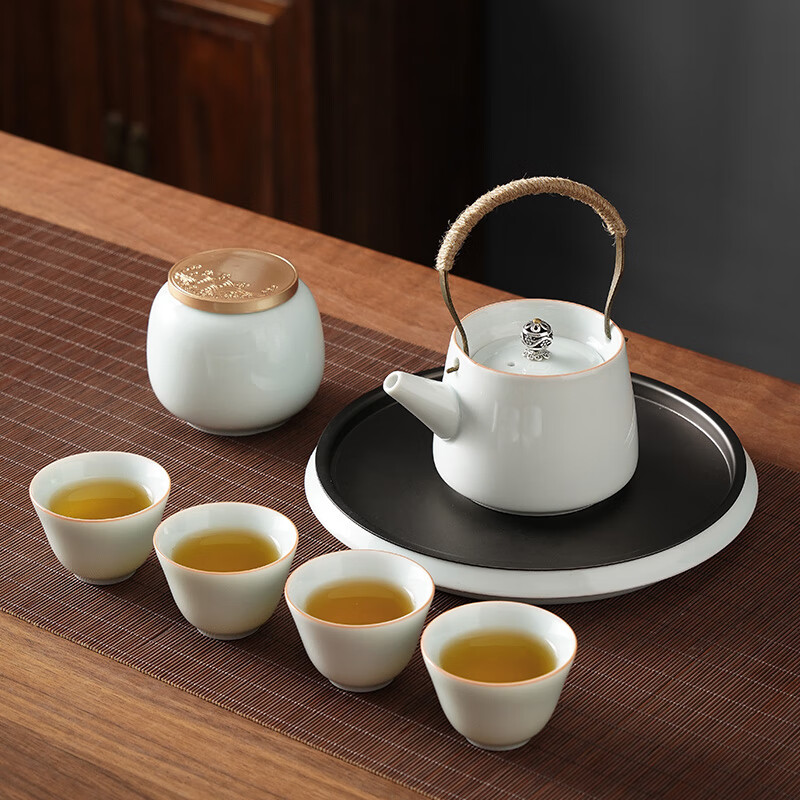 五拾缘小雅提梁壶套组WSY-23C03 7头茶具套组高清大图