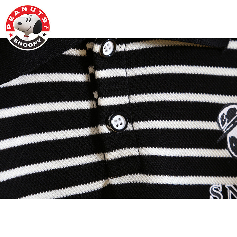史努比(SNOOPY)儿童休闲印花卫衣春款翻领童装洋气男女童宝宝条纹卡通衣服潮AG022