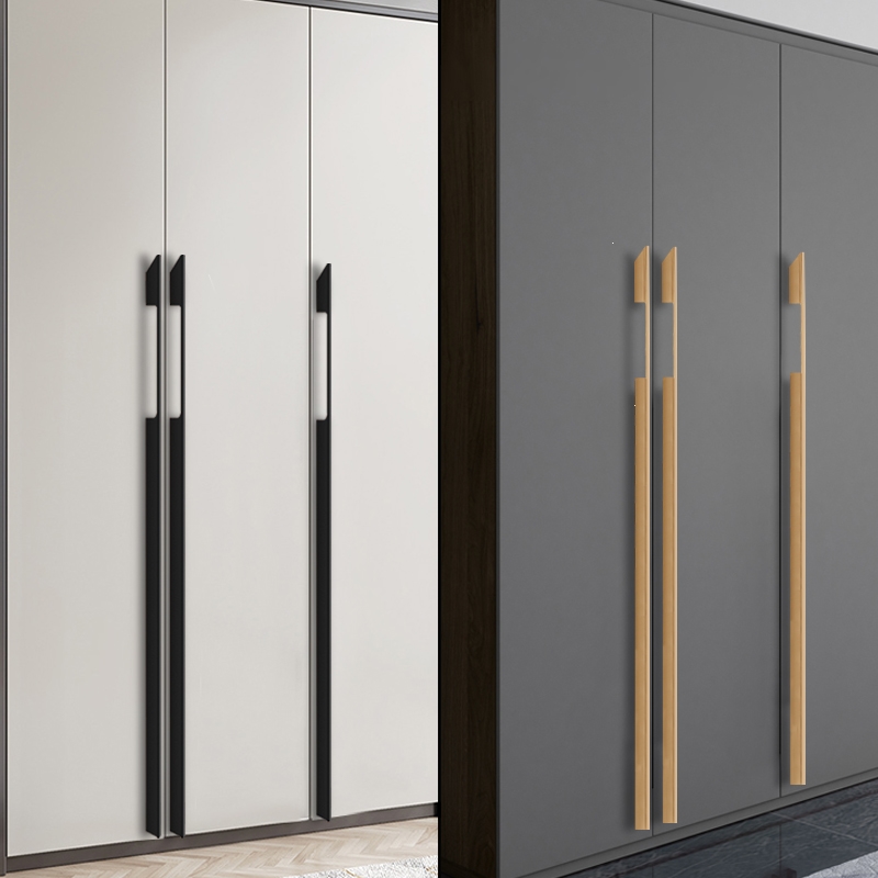 衣柜长拉手拉丝金色现代简约黑色柜门拉手理线家橱柜把手轻奢酒柜子