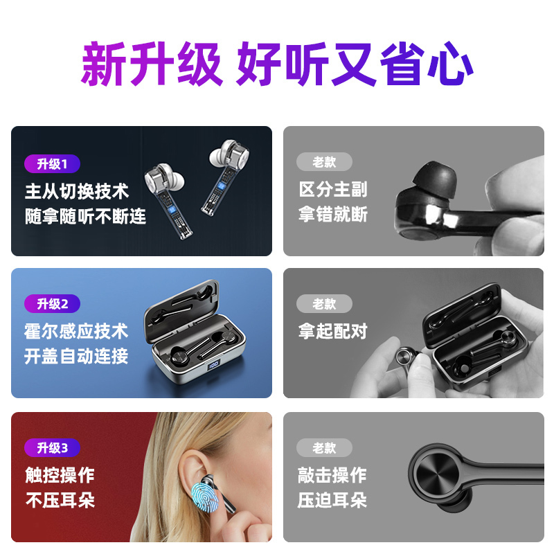 纽曼真无线5.0蓝牙耳机L8铁灰色跑步运动入耳式单双耳式小米苹果安卓手机通用音乐商务开车迷你超小隐形降噪女男生高颜值