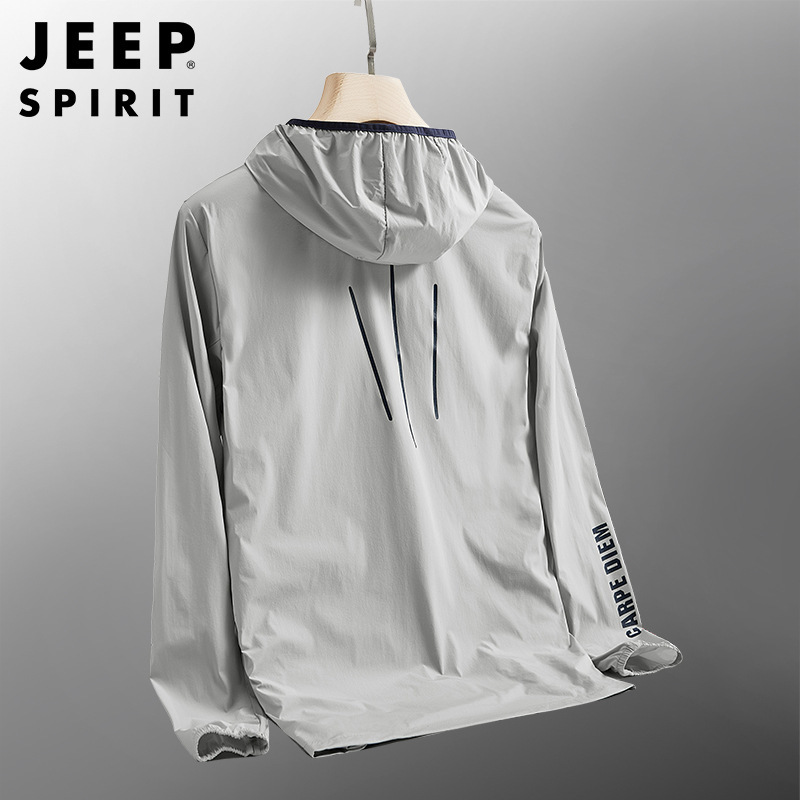 JEEP SPIRIT户外防晒衣夏季轻薄皮肤衣防晒运动风衣防晒服