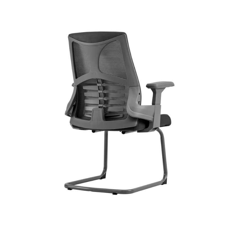 初嘉CJ-7108办公椅弓形椅电脑椅网布学习椅会客网椅 灰框高清大图