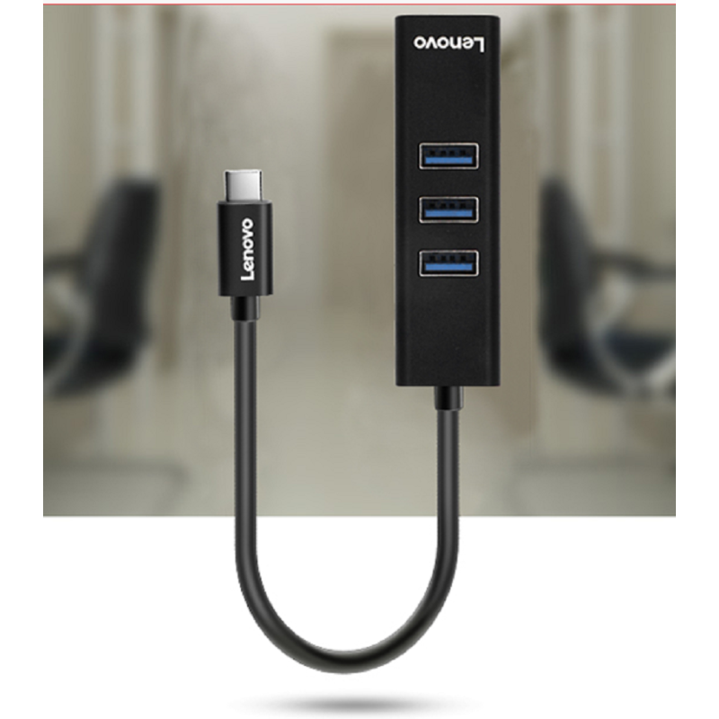联想 C615Type-C扩展坞 USB-C转VGA转换器黑色/灰色/银色
