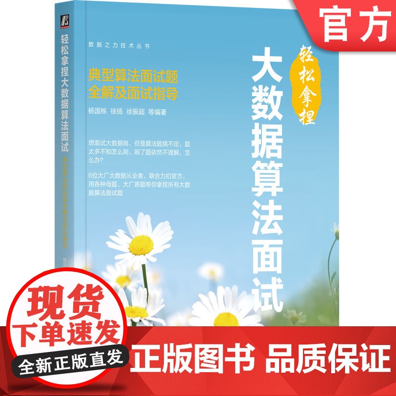 正版 轻松拿捏大数据算法面试:典型算法面试题全解及面试指导 杨国栋 徐扬 徐振超 大数据 技术岗 面试 面试技术高清大图