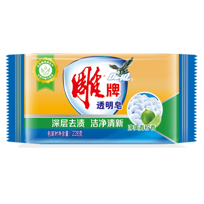 雕牌柠檬飘香透明洗衣皂/肥皂228g[纳爱斯]