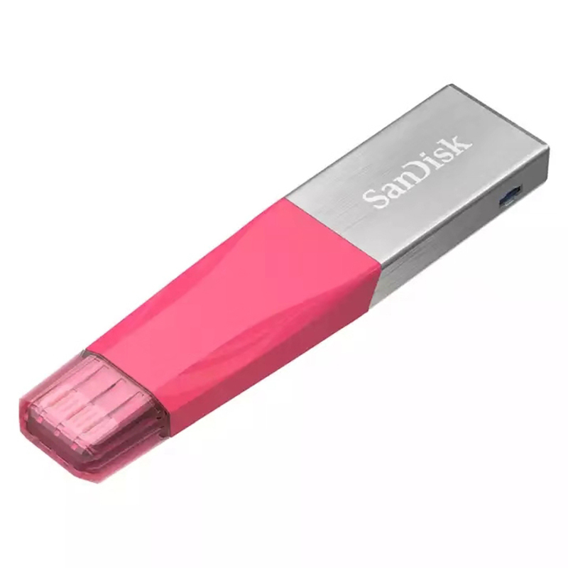 闪迪(Sandisk)128GB 欣享苹果手机U盘 iPhone/iPad内存扩容 手机电脑两用优盘 粉色