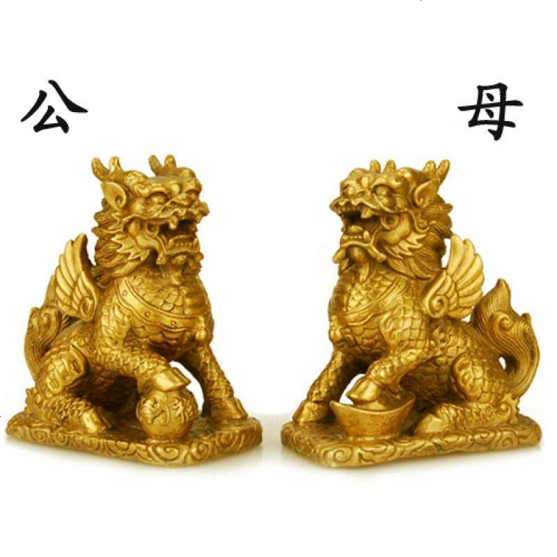 酒柜办公室乔迁店铺加湿器纯铜貔貅风水中式摆设花瓶装饰品工艺品 子一对中式摆件+