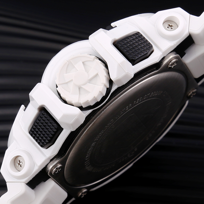 卡西欧(CASIO)手表 G-SHOCK系列直感操作旋转表冠大表盘运动防水男表 白带白盘