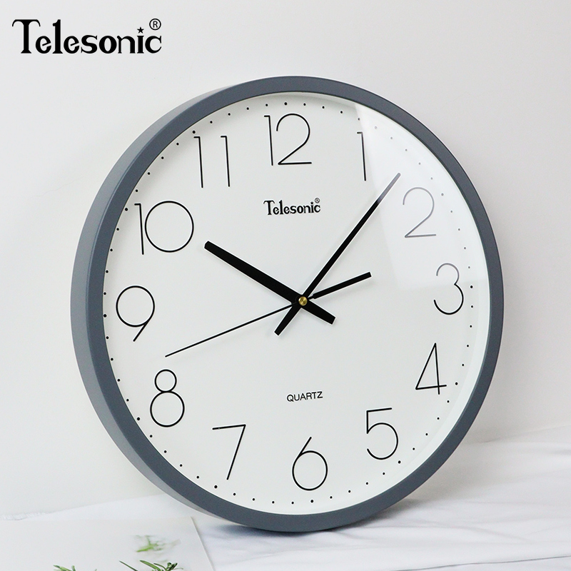 天王星telesonic客厅时钟表卧室石英钟时尚北欧装饰网红挂钟居家餐厅