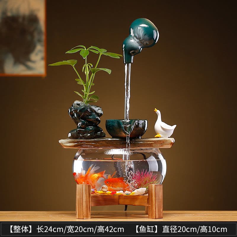 循环流水器生财摆件招财景观鱼缸创意家居办公室客厅开业乔迁礼品图片