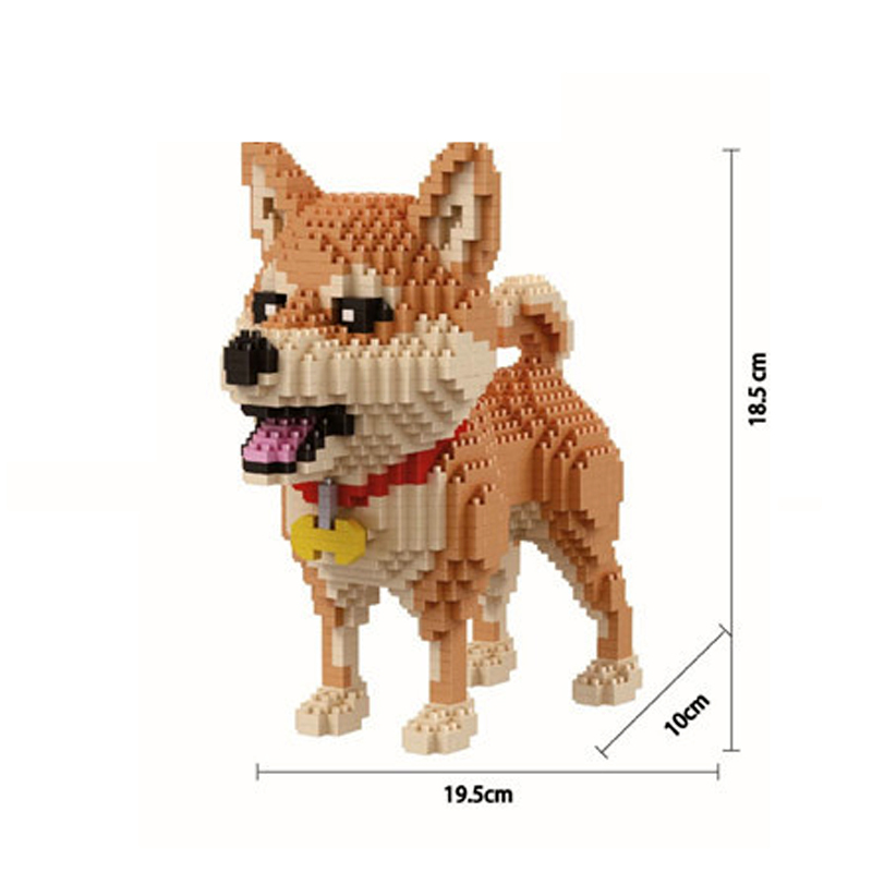 微钻石小颗粒拼装积木成人玩具兼容乐高高难度哈士奇柯基狗狗柴犬柴犬