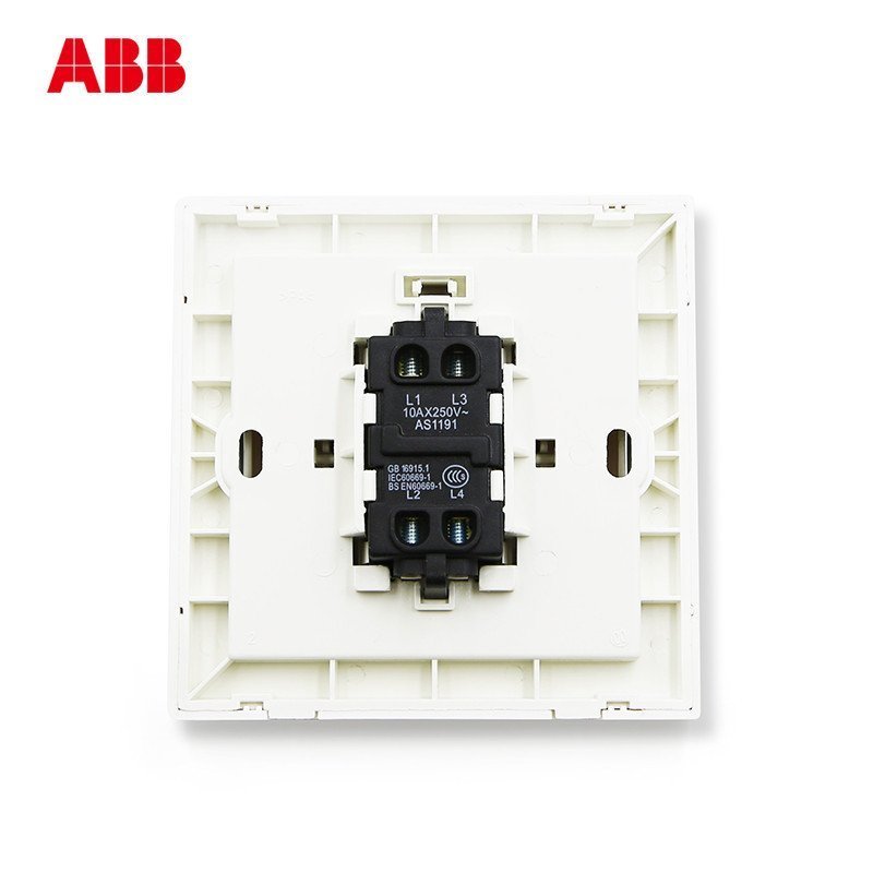 ABB开关插座 德宁雅白 一开多控/三控 一位中间中途开关面板AN119