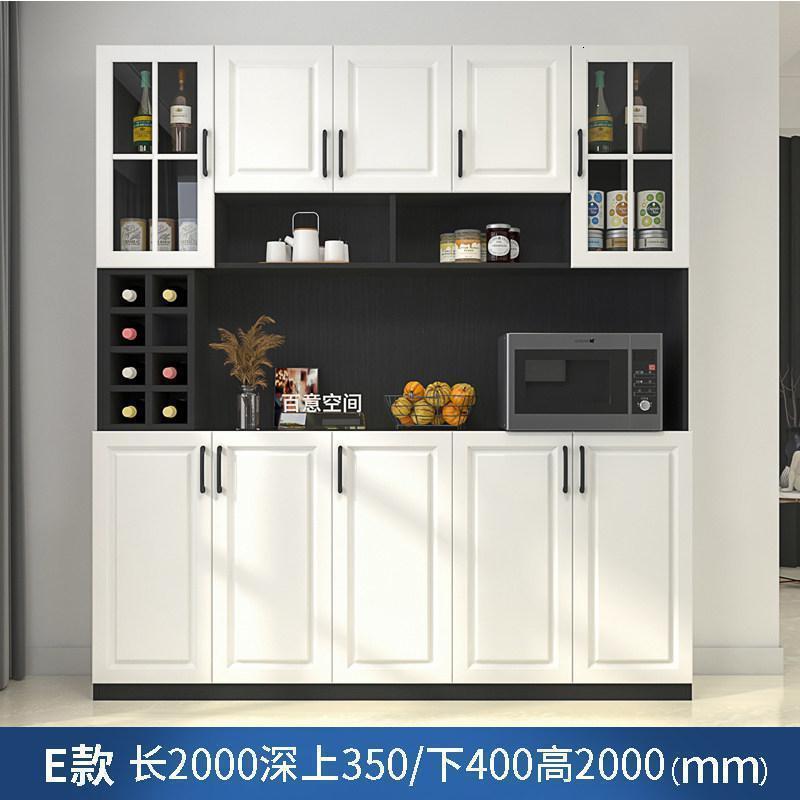 森美人定制现代简约餐边柜客厅展示酒柜北欧多功能储物柜餐厅微波炉碗柜 E款【2000*上深350下深400*2000mm】单门