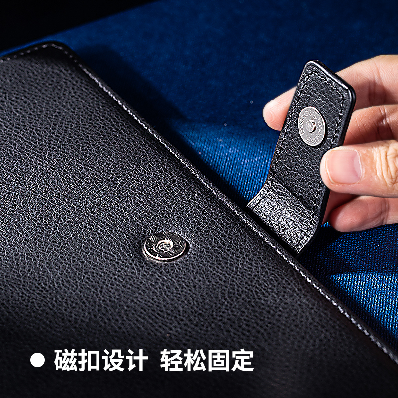得力皮面本16K81-120页简约商务设计耐用封面书写流畅办公学习优选高清大图