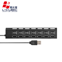 酷比客(L-CUBIC) LCHB18BBK 7口USB2.0集线器带开关HUB扩展坞