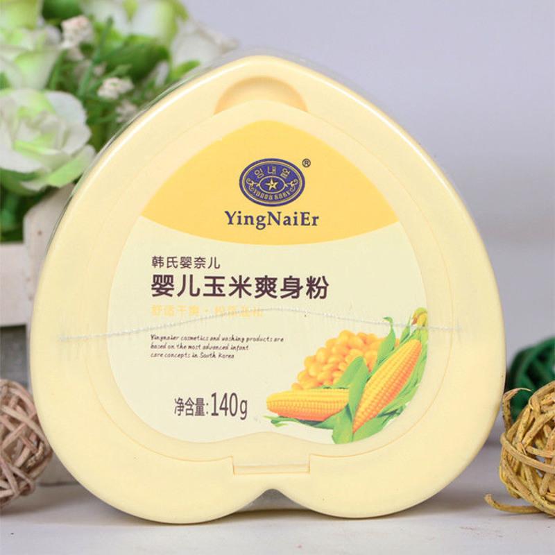 婴儿宝宝玉米舒适干爽祛痱爽身粉140g粉扑盒装 1盒 婴奈儿玉米爽身粉