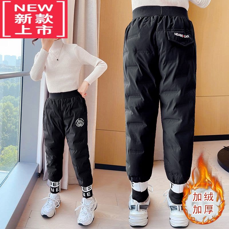 可莉允女童棉裤外穿冬季加绒加厚保暖羽绒棉秋冬装大童长裤冬款儿童裤子保暖裤图片