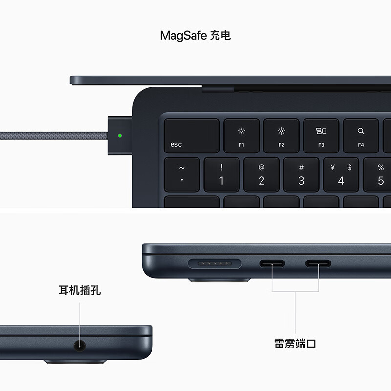2022款AppleMacBook Air13.6 8核M2芯片(8核图形处理器) 8G 256G SSD苹果笔记本电脑MLY13CH/A星光色