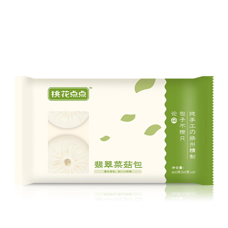 桃花点点翡翠菜菇包