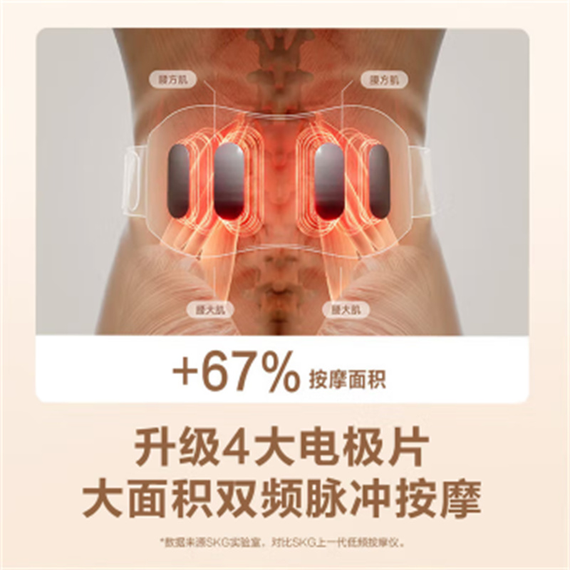 skg K5二代 腰部按摩仪 腰部按摩器暖宫腰带揉腹仪护腰热敷 送男女友便携出游生日礼物高清大图
