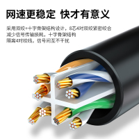 宏碁网线家用千兆超6六类10电脑路由器宽带五5高速成品网络线橙色3米