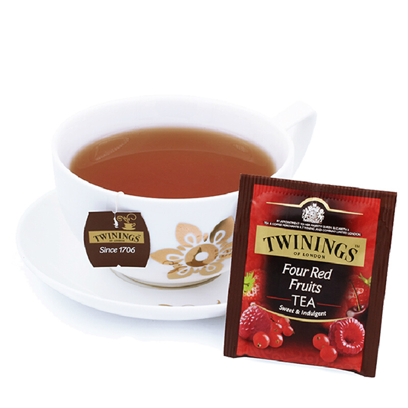 英国川宁(TWININGS) 四红果果香红茶 进口茶叶袋泡茶包 25包*2g