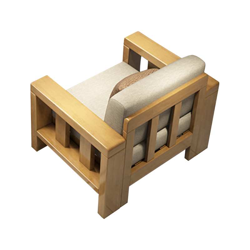 中豫鑫泽ZYXZ3113001 简约实木沙发原木色实木沙发 单人位