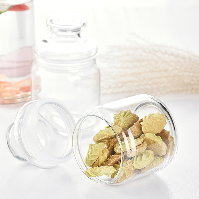 Ocean进口透明玻璃圆形罐密封罐防潮玻璃零食干果瓶茶叶奶粉罐子500ML2只高清大图