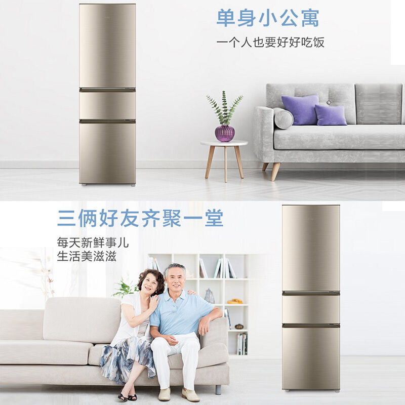 Haier海尔冰箱三门超薄保鲜 直冷小型迷你家用中型三开门家电节能电冰箱 BCD-218STPS高清大图