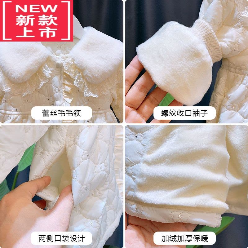 可莉允女童外套秋冬季2022新款秋款加绒加厚婴儿一岁宝宝夹棉秋装薄棉衣棉服图片