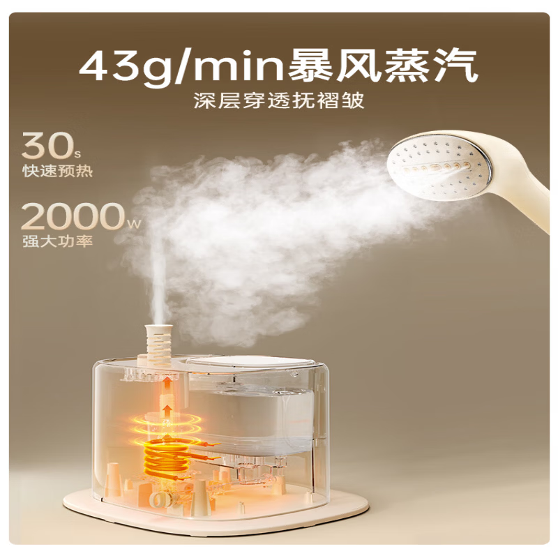 小熊Bear家用蒸汽熨烫机便携式快速除皱立式设计护衣高效熨烫挂烫机 GTJ-S20D8-P02高清大图