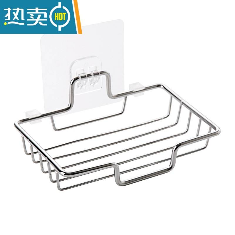 敬平双层不锈钢肥皂盒沥水卫生间香皂盒免打孔壁挂式创意置物架 [不锈钢普通款]1层高清大图