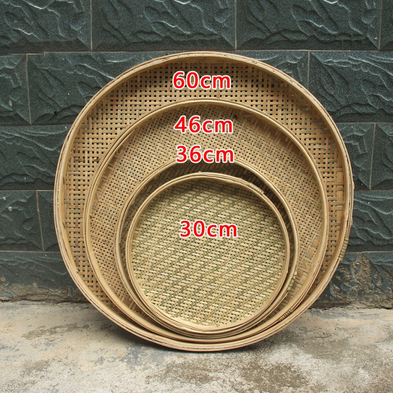 竹筛子圆簸箕竹编阿斯卡利ascari农家用手工编织米筛子装饰晾晒用具