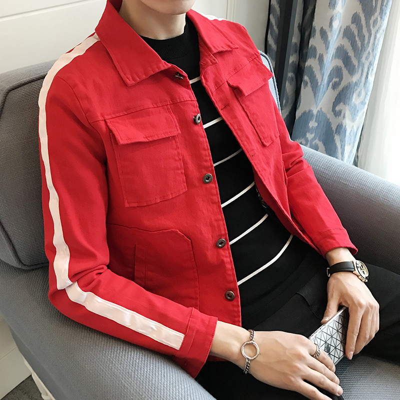 2018新品春季男款韩版潮流薄款牛仔衣夹克潮男时尚短款修身外套男