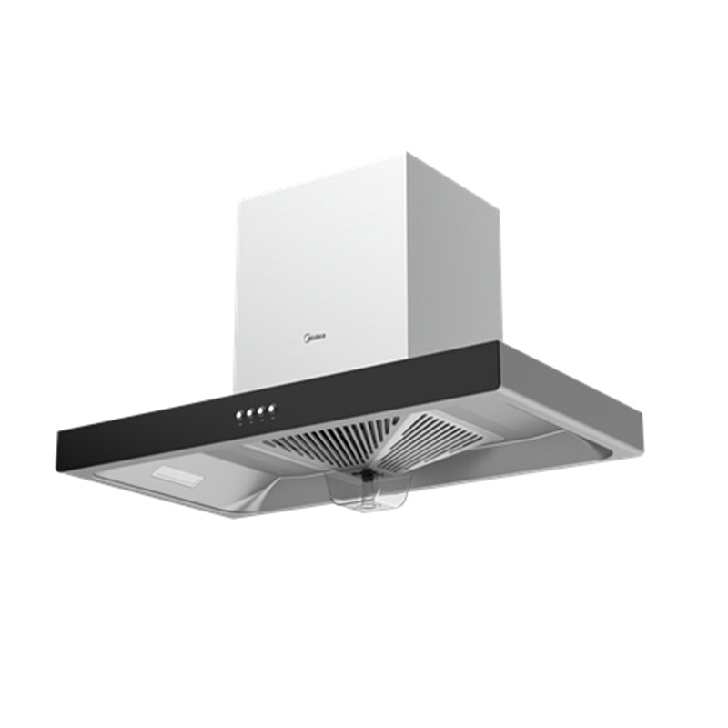美的（Midea）CXW-220-B81 经典欧式不锈钢抽油烟机17立方大吸力宽屏拢烟 面板材质：黑色钢化玻璃 单位：台