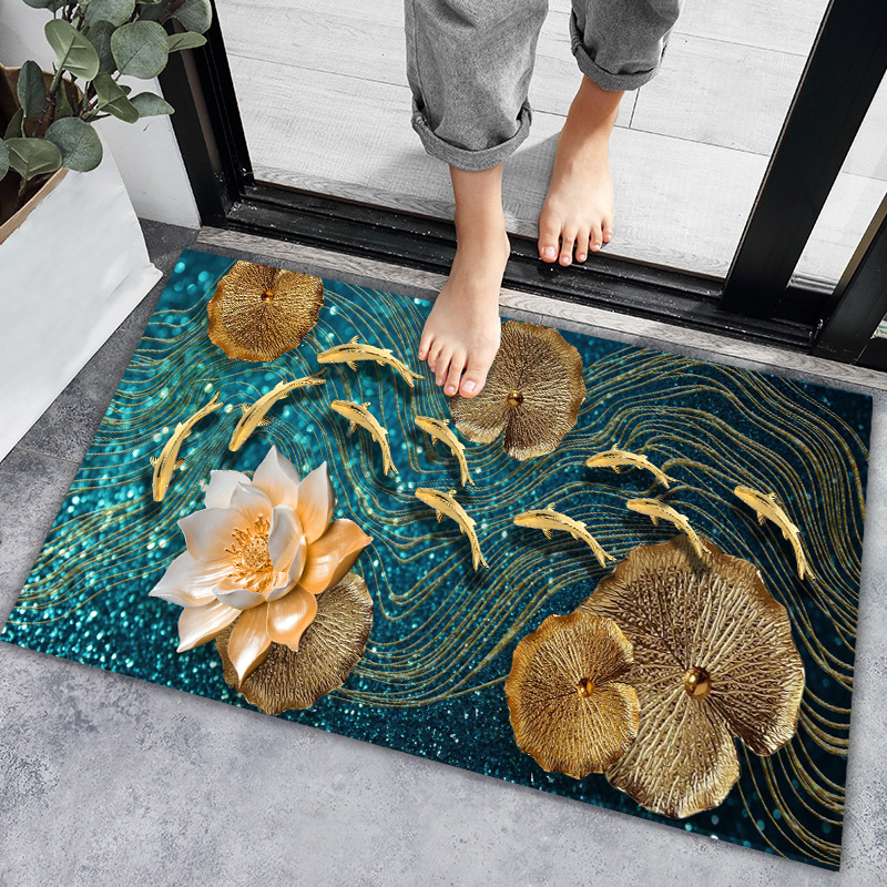 [补贴10%]50*80cm(吸水防滑,可水洗不掉色)轻奢卡通家用地垫地毯卧室门口厨房浴室吸水脚垫入户防滑垫子客厅高清大图