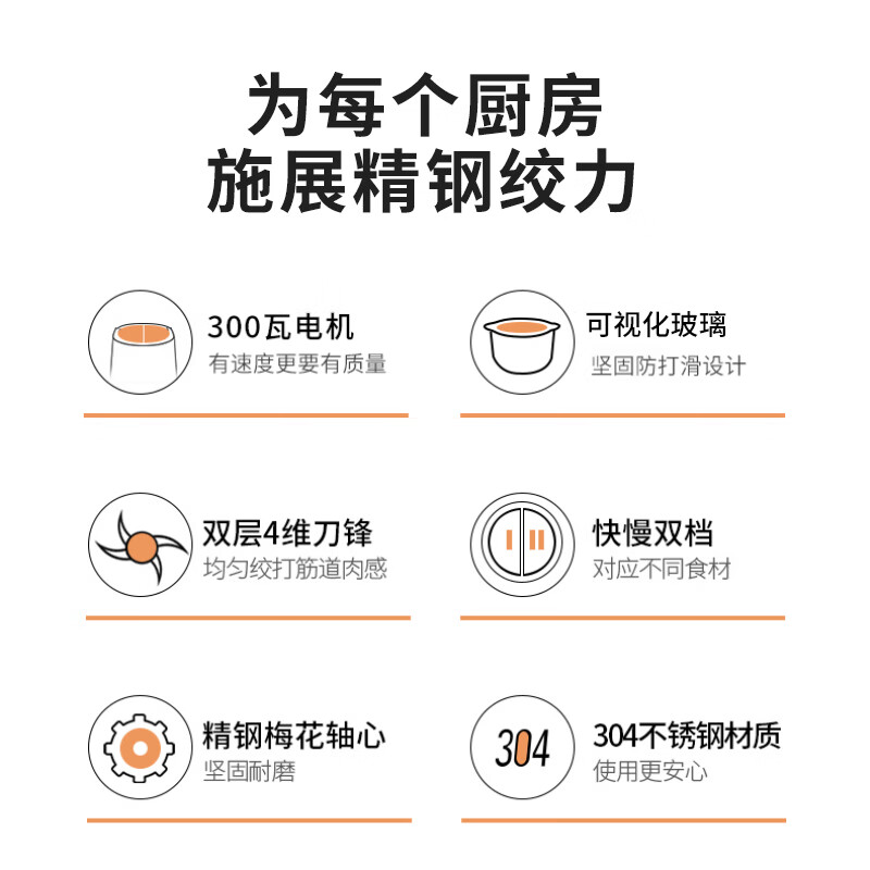 创维(Skyworth) 绞肉机 P407 家用电动2L不锈钢多功能碎肉打肉切碎搅拌料理机高清大图