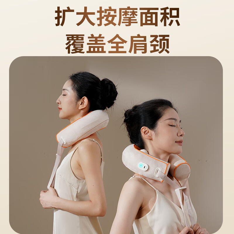 和正肩颈按摩器颈椎按摩仪 仿人手揉捏肩颈脖子 热敷护颈U型加热按摩枕 HZ-J2高清大图