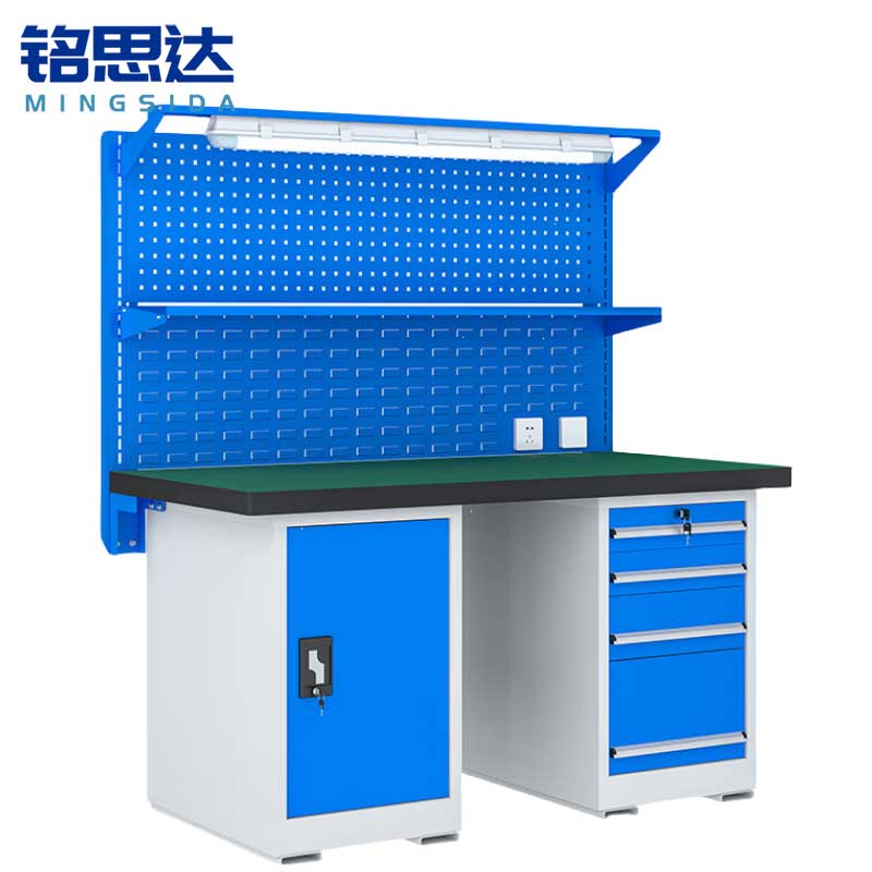 铭思达重型钳工操作台1.8米五抽一门张